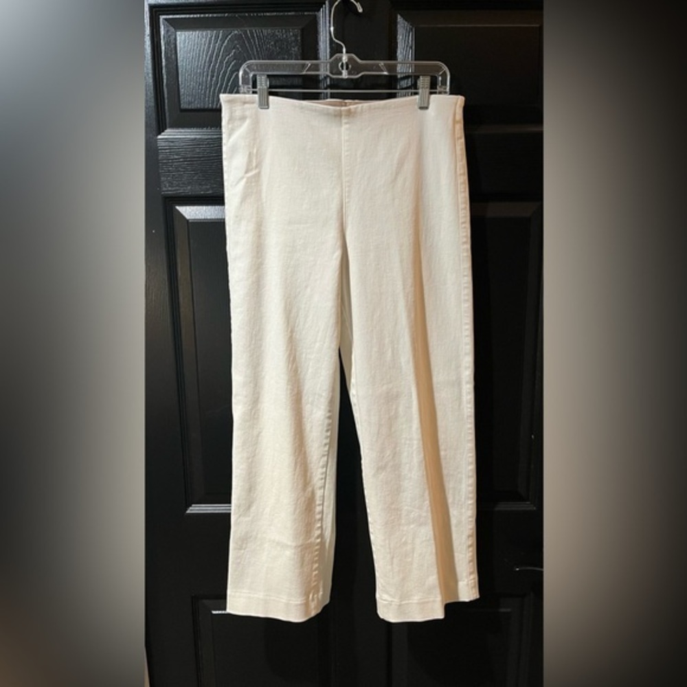 Frank & Eileen Cotton Twill Wide Leg Elastic Waist Trousers
